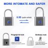 Smart Fingerprint Rechargeable Padlock Waterproof Morse Code Emergency Unlocking (Matte Silver) - Image 3
