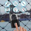 Smart Fingerprint Rechargeable Padlock Waterproof Morse Code Emergency Unlocking (Matte Silver) - Image 7