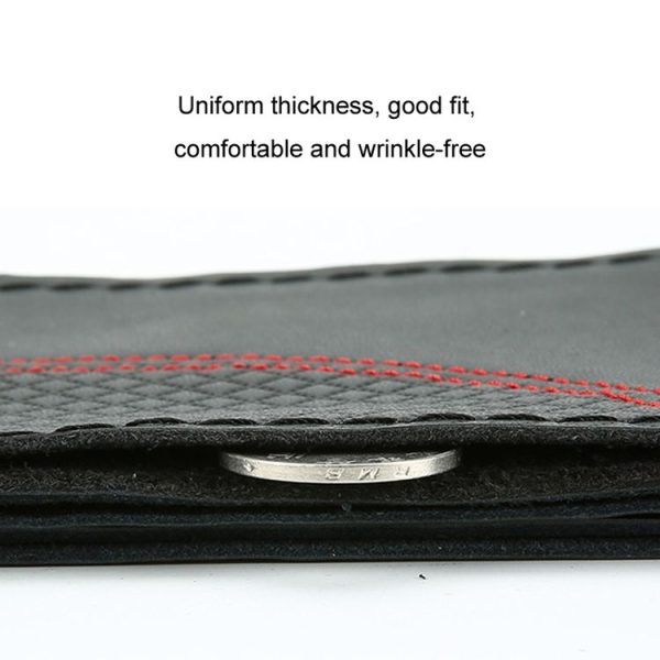 38cm Cowhide Embossed Hand-Stitched Double-Line Steering Wheel Cover (Black Black Line) - Image 6