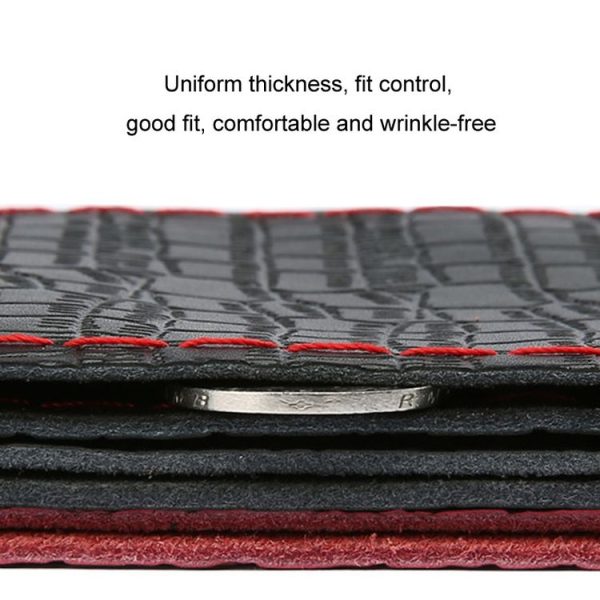 38cm Four-season Embossed Cowhide Hand-sewn Steering Wheel Cover (Black+Black Line) - Image 4