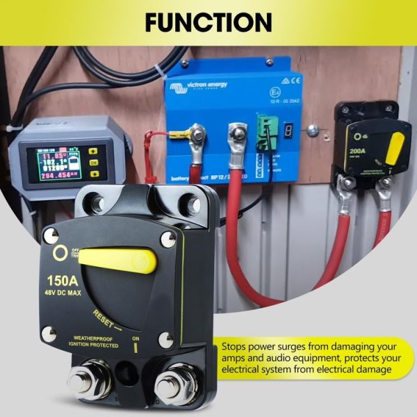 RV Yacht Manual Reset Ignition Protection Fuse Switch With Terminal Accessories, Current: 50A - Image 10