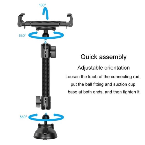 Car Phone Mount Extension Arm Double Jointed Swivel Adjustment Carbon Fiber Bracket Connecting Rod, Model: 140mm For 20mm Ball Head - Image 5