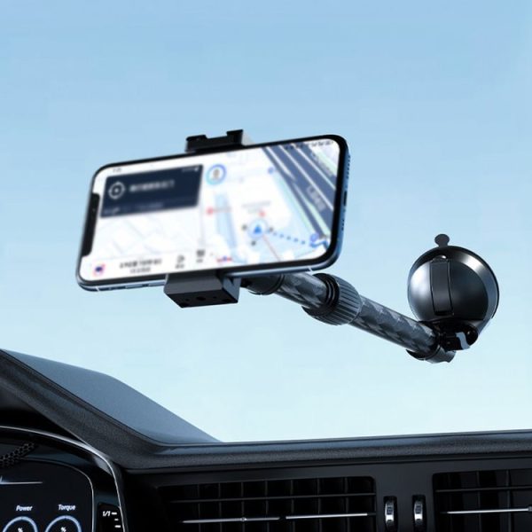 Telescopic Car Phone Mount Extension Arm Double Jointed Swivel Carbon Fiber Bracket Connecting Rod, Model: 217-300mm For 20mm Ball Head - Image 2