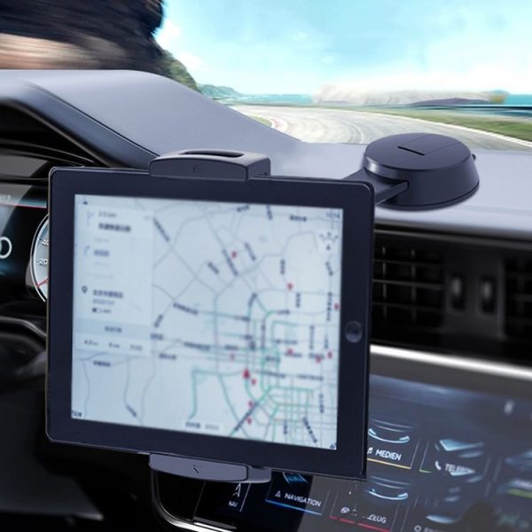 IPad Car Tablet Holder Suction Cup Mount Car Dashboard Cellphone Stand (Black) - Image 2