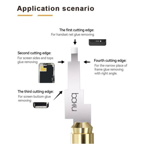 BAKU BA-214 Multi-Function LCD Repair Scraper 0.2mm Thickness Screen CPU Glue Remover Tool - Image 4