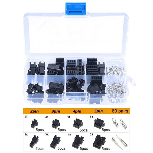 200pcs / Box JST-SM 2.54mm Pitch 2 / 3 / 4 / 5Pin Male / Female Header Connectors Adaptor - Image 3