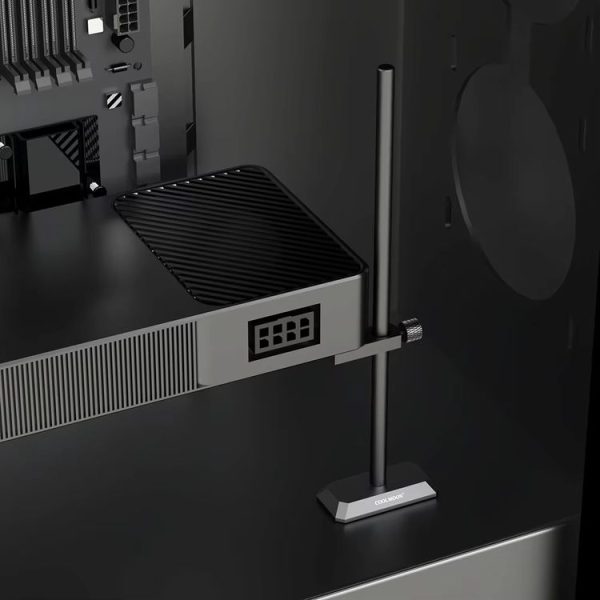 COOLMOON GH195 Desktop Computer Vertical Mounted Graphics Card Protection Shelf Metal Rod Magnetic Support Bracket, Color: Black - Image 2