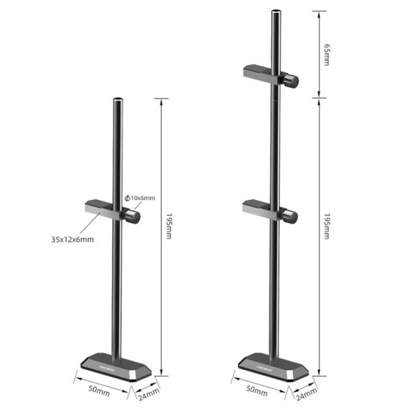 COOLMOON GH195 Desktop Computer Vertical Mounted Graphics Card Protection Shelf Metal Rod Magnetic Support Bracket, Color: Black - Image 7