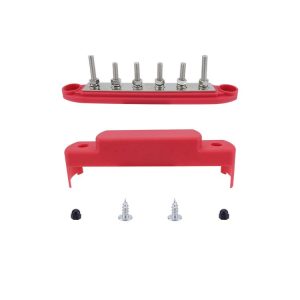 M6 RV Yacht High Current 6-column 250A Base Busbar, Color: Red