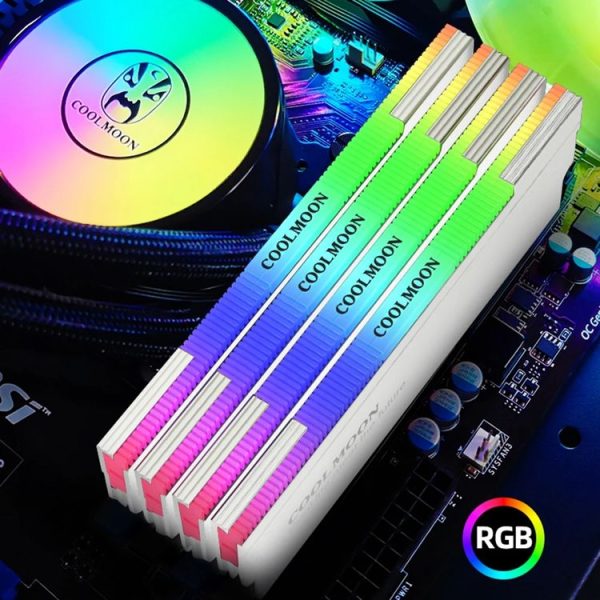 COOLMOON CM-RA1 ARGB Memory Vest Desktop Computer Memory Stick Cooling Case (White) - Image 2