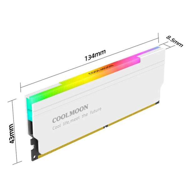 COOLMOON CM-RA1 ARGB Memory Vest Desktop Computer Memory Stick Cooling Case (White) - Image 7