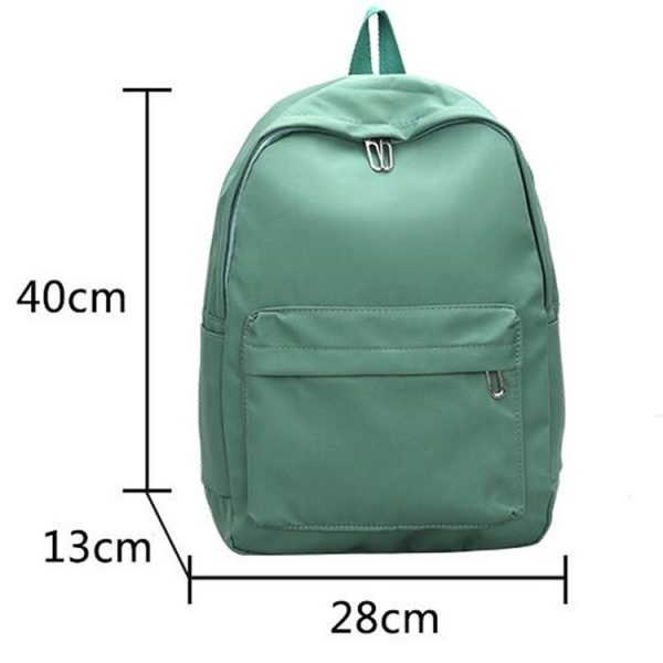 Women Solid Color Backpack Simple Travel Commuter Bag Satchel (Black) - Image 8