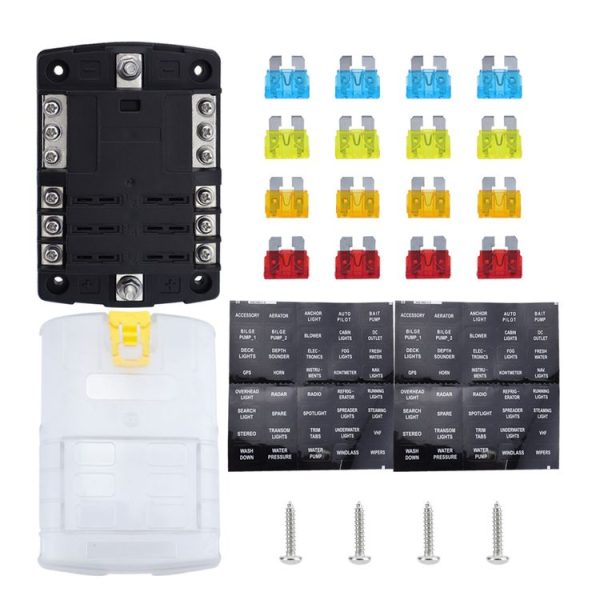 6-Way LED Indicator Fuse Box Socket For RV And Yacht, Set: Configuration 1