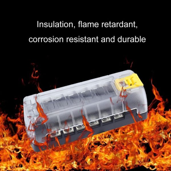 6-Way Plug-In Insulated Cover Fuse Box For Cars Yachts, Set: Standard - Image 6
