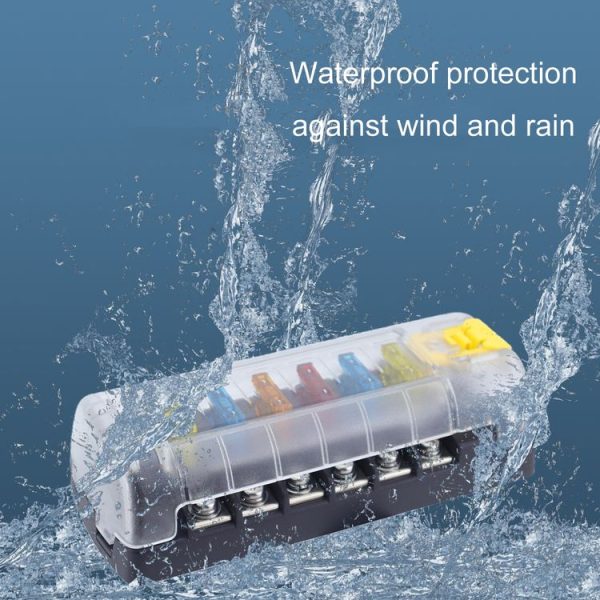6-Way Plug-In Insulated Cover Fuse Box For Cars Yachts, Set: Standard - Image 7