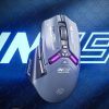 Inphic IN9PRO-H 3 Modes Wired and Wireless Mouse PAW3395 Sensor (Black Gray)