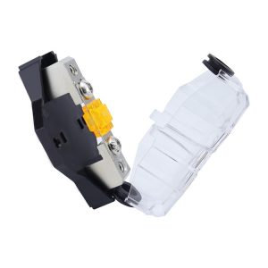 80A Car Audio Amplifier Modified Solid Brass Fuse Holder With Transparent Cover, Specifications: 1-way