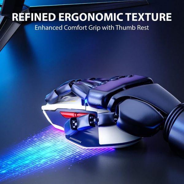Inphic IN9 Tri-mode Wireless Bluetooth Gaming Office Computer Mouse (White) - Image 11