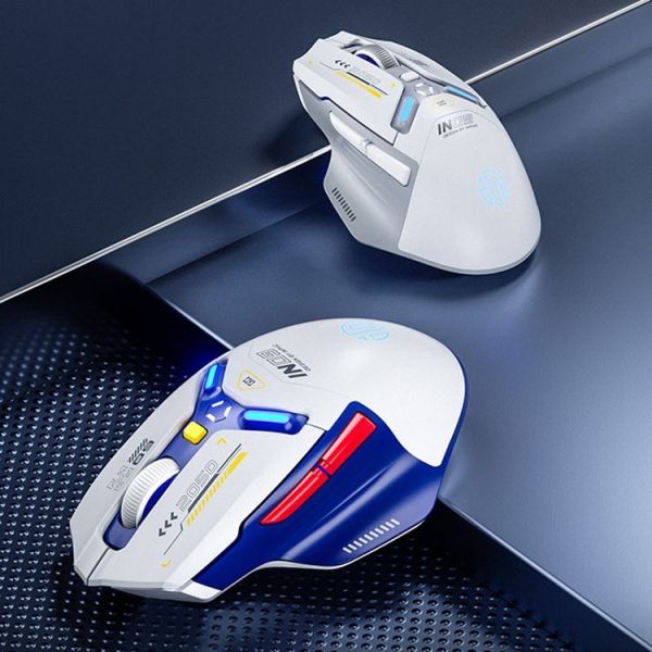 Inphic IN9 Tri-mode Wireless Bluetooth Gaming Office Computer Mouse (White) - Image 2