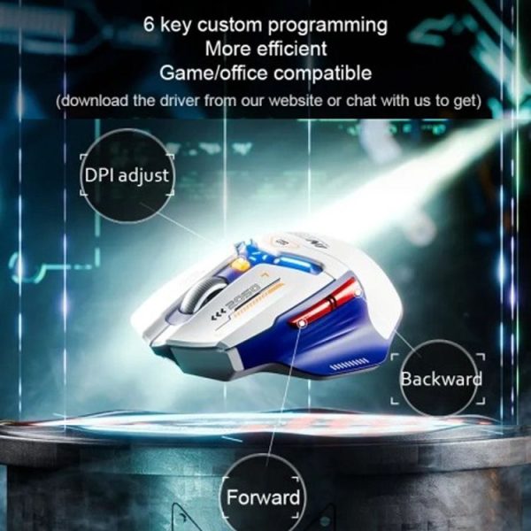 Inphic IN9 Tri-mode Wireless Bluetooth Gaming Office Computer Mouse (White) - Image 5