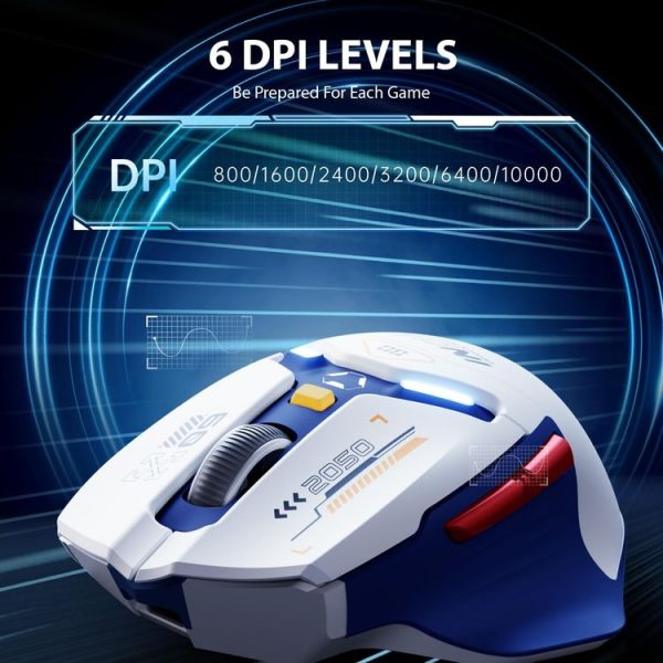 Inphic IN9 Tri-mode Wireless Bluetooth Gaming Office Computer Mouse (White) - Image 7