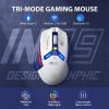 Inphic IN9 Tri-mode Wireless Bluetooth Gaming Office Computer Mouse (White) - Image 8