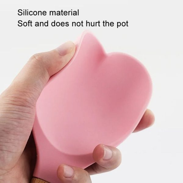 High Temperature Resistant Nonstick Heart Shaped Silicone Spatula Spoon Kitchen Baking Tools (Purple) - Image 6