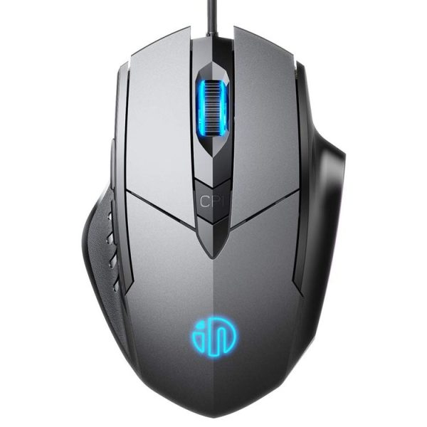 Inphic PW1H Wired Silent Illuminated Computer Gaming 6-Button Mouse (Gray)