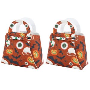 2pcs / Pack DIY Halloween Candy Bag Children Dress-Up Felt Gift Bag (Pumpkin Bat Eyeball)