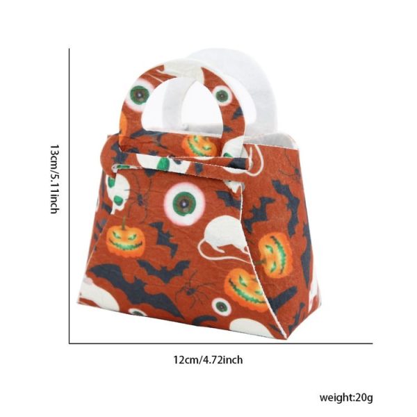 2pcs / Pack DIY Halloween Candy Bag Children Dress-Up Felt Gift Bag (Pumpkin Bat Eyeball) - Image 3