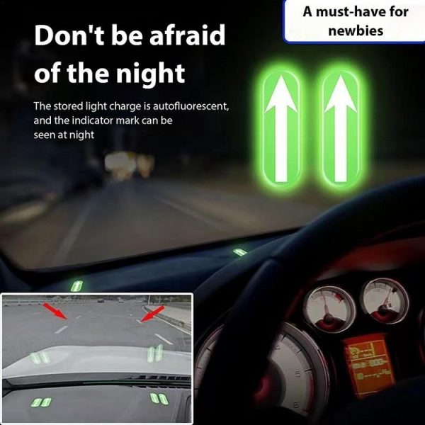 2pairs Safety Point Driving Assistance Positioning Mark Car Interior Luminous Sticker - Image 4