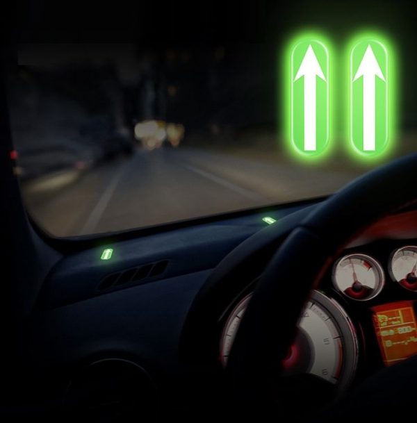 2pairs Safety Point Driving Assistance Positioning Mark Car Interior Luminous Sticker - Image 7