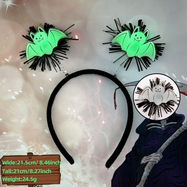 Halloween Horror Hair Accessories Luminous Headband Party Luminous Props, Color: Bat - Image 2