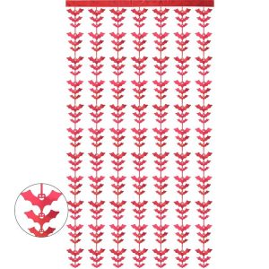 Halloween Decorative Bat String Flag Door Curtain Party Scene Layout Props (Red)