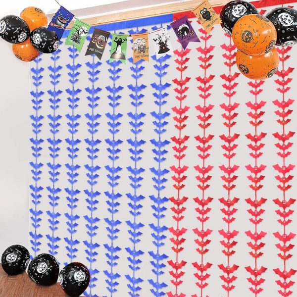 Halloween Decorative Bat String Flag Door Curtain Party Scene Layout Props (Red) - Image 6