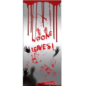 2m x 90cm Halloween Bloody Handprint Stickers without Glue Party Decoration Door Stickers