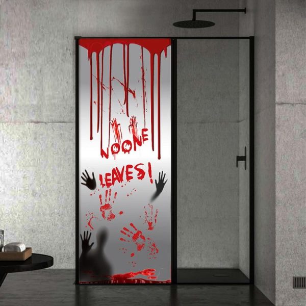 2m x 90cm Halloween Bloody Handprint Stickers without Glue Party Decoration Door Stickers - Image 3
