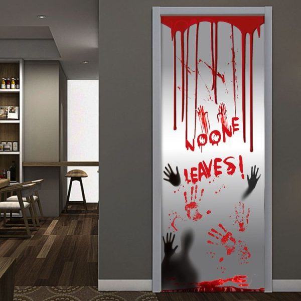 2m x 90cm Halloween Bloody Handprint Stickers without Glue Party Decoration Door Stickers - Image 4