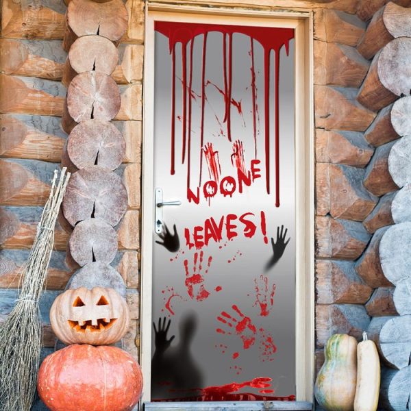 2m x 90cm Halloween Bloody Handprint Stickers without Glue Party Decoration Door Stickers - Image 5