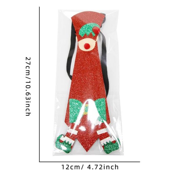 Christmas Children Cartoon Ties Holiday Party Performance Costume Props, Color: Gold Hoho - Image 4