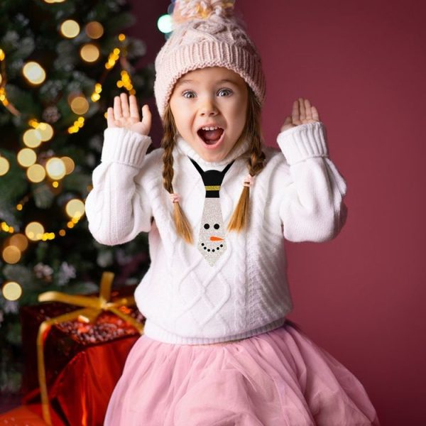 Christmas Children Cartoon Ties Holiday Party Performance Costume Props, Color: Gold Hoho - Image 7