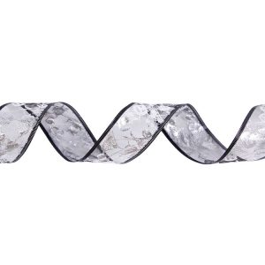 2m Halloween Decoration Gold-stamped Cartoon DIY Bow Ribbon (Silver Pumpkin Spider Web)