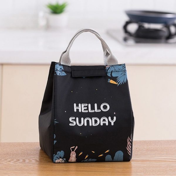 Lunch Thermal Bag Cooler Picnic Tote Food Bag Large Capacity Insulated Storage Pack, Style: Big Eyes Bunny