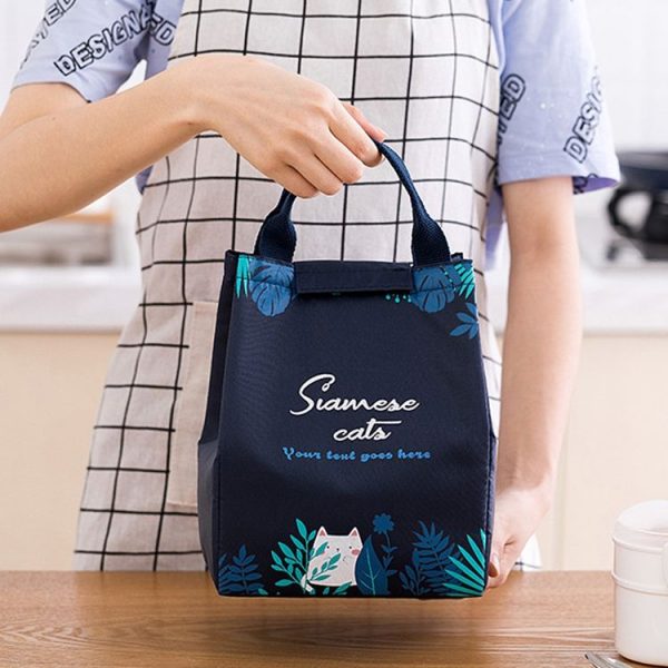 Lunch Thermal Bag Cooler Picnic Tote Food Bag Large Capacity Insulated Storage Pack, Style: Big Eyes Bunny - Image 10