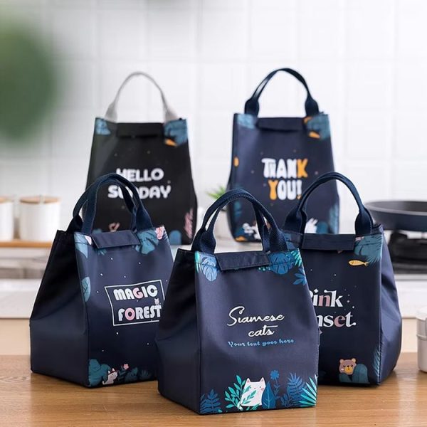 Lunch Thermal Bag Cooler Picnic Tote Food Bag Large Capacity Insulated Storage Pack, Style: Big Eyes Bunny - Image 2