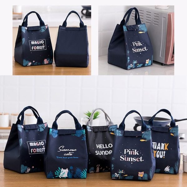 Lunch Thermal Bag Cooler Picnic Tote Food Bag Large Capacity Insulated Storage Pack, Style: Big Eyes Bunny - Image 4
