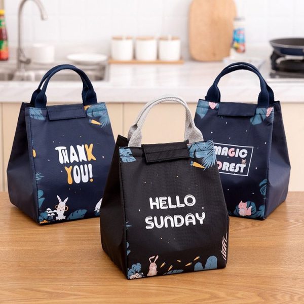Lunch Thermal Bag Cooler Picnic Tote Food Bag Large Capacity Insulated Storage Pack, Style: Big Eyes Bunny - Image 5