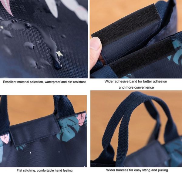 Lunch Thermal Bag Cooler Picnic Tote Food Bag Large Capacity Insulated Storage Pack, Style: Big Eyes Bunny - Image 7