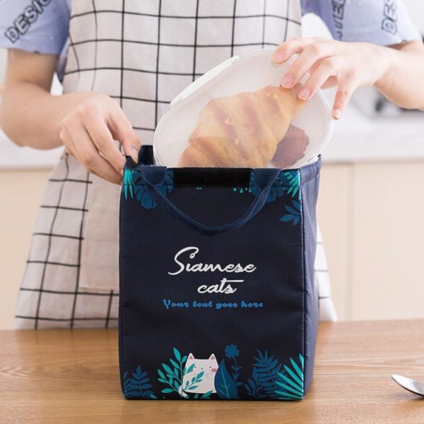 Lunch Thermal Bag Cooler Picnic Tote Food Bag Large Capacity Insulated Storage Pack, Style: Big Eyes Bunny - Image 9