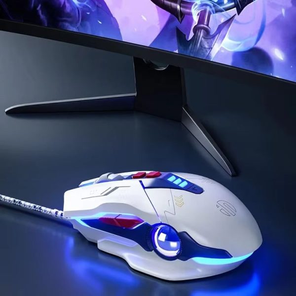Inphic W9P Glowing Computer Gaming Wired Mouse (Silent Version) - Image 2